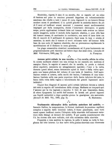 La clinica veterinaria rivista di medicina e chirurgia pratica degli animali domestici