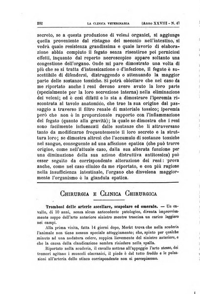 La clinica veterinaria rivista di medicina e chirurgia pratica degli animali domestici