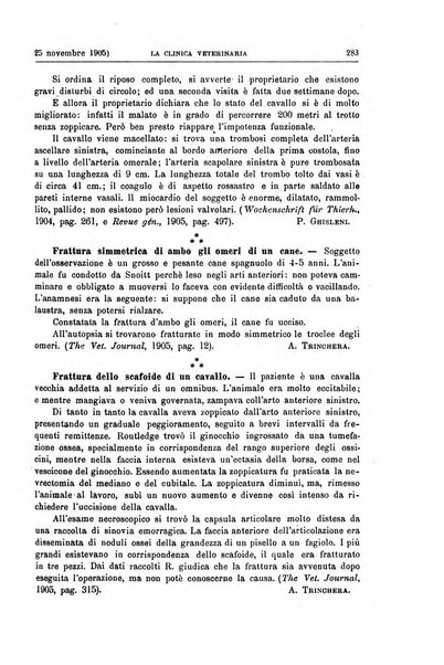 La clinica veterinaria rivista di medicina e chirurgia pratica degli animali domestici