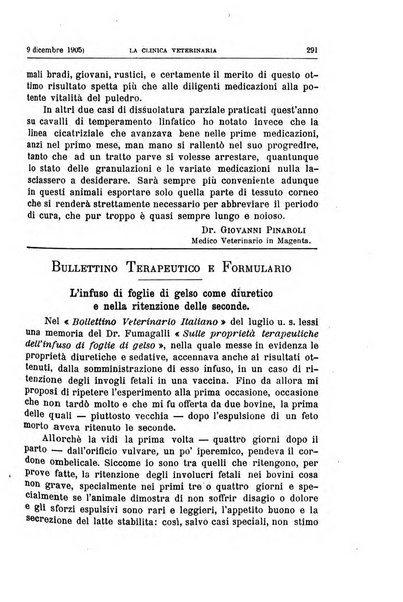 La clinica veterinaria rivista di medicina e chirurgia pratica degli animali domestici