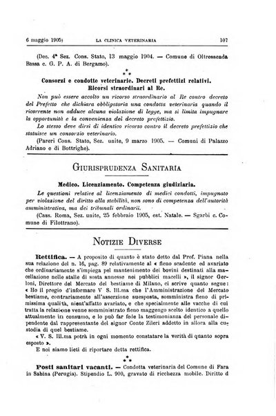 La clinica veterinaria rivista di medicina e chirurgia pratica degli animali domestici