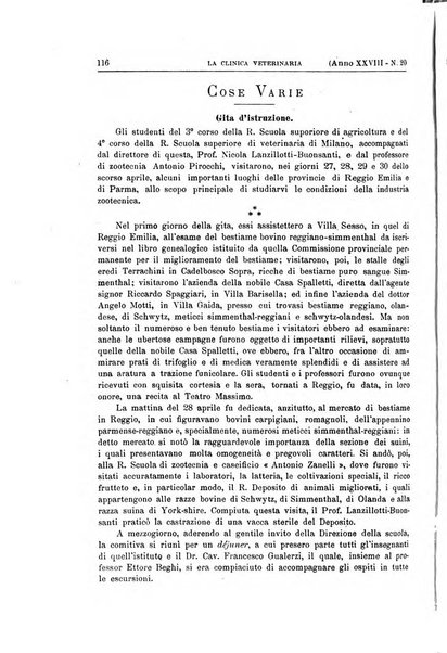 La clinica veterinaria rivista di medicina e chirurgia pratica degli animali domestici