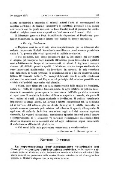 La clinica veterinaria rivista di medicina e chirurgia pratica degli animali domestici