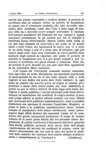 La clinica veterinaria rivista di medicina e chirurgia pratica degli animali domestici