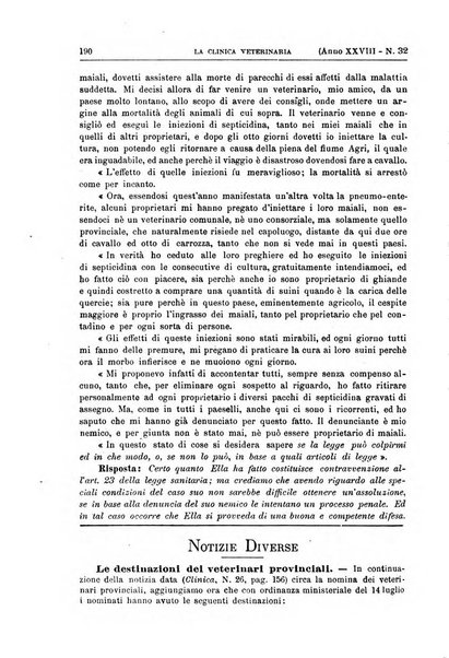 La clinica veterinaria rivista di medicina e chirurgia pratica degli animali domestici