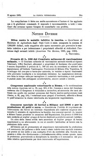 La clinica veterinaria rivista di medicina e chirurgia pratica degli animali domestici