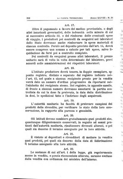 La clinica veterinaria rivista di medicina e chirurgia pratica degli animali domestici