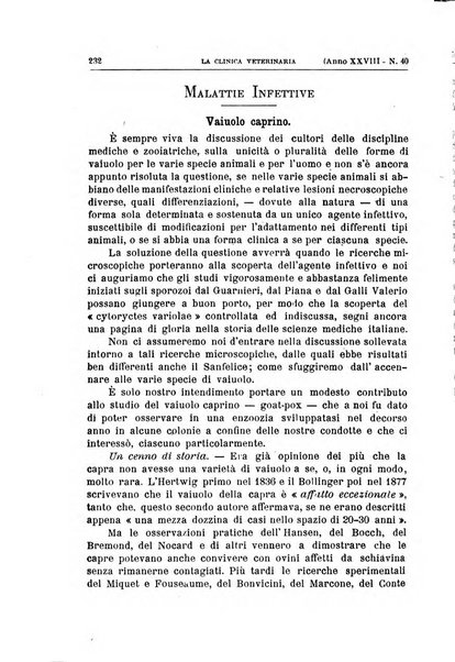 La clinica veterinaria rivista di medicina e chirurgia pratica degli animali domestici