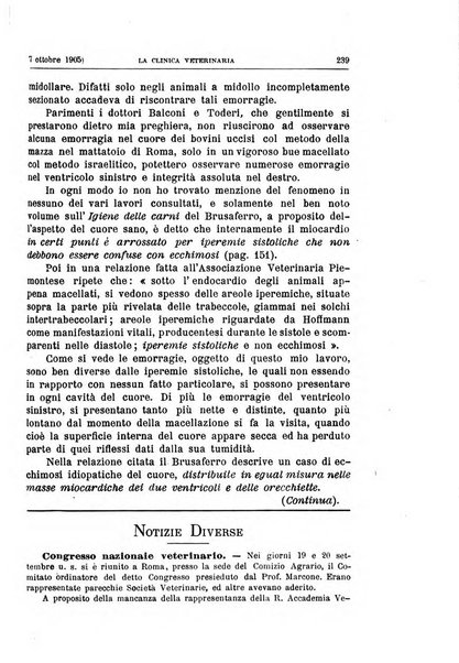 La clinica veterinaria rivista di medicina e chirurgia pratica degli animali domestici