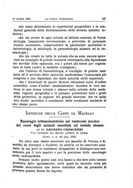 La clinica veterinaria rivista di medicina e chirurgia pratica degli animali domestici