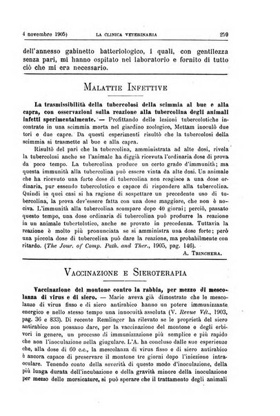 La clinica veterinaria rivista di medicina e chirurgia pratica degli animali domestici