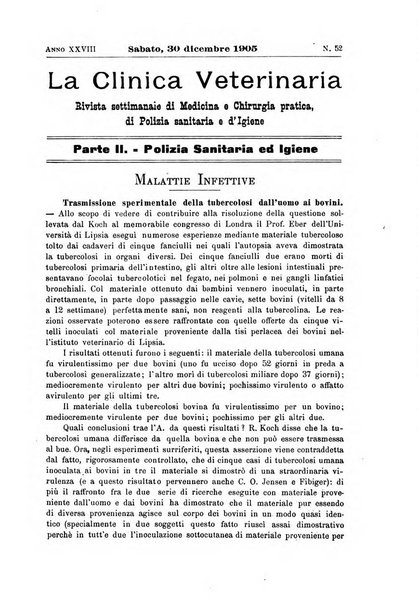 La clinica veterinaria rivista di medicina e chirurgia pratica degli animali domestici