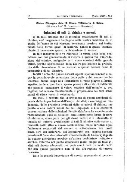 La clinica veterinaria rivista di medicina e chirurgia pratica degli animali domestici