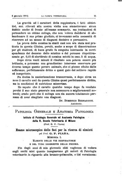 La clinica veterinaria rivista di medicina e chirurgia pratica degli animali domestici