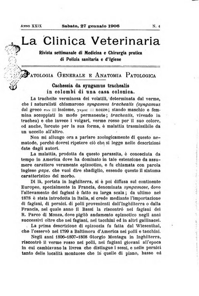 La clinica veterinaria rivista di medicina e chirurgia pratica degli animali domestici