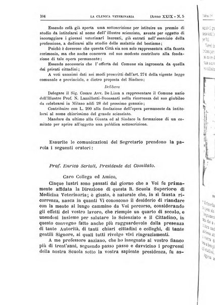 La clinica veterinaria rivista di medicina e chirurgia pratica degli animali domestici