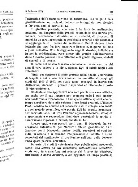 La clinica veterinaria rivista di medicina e chirurgia pratica degli animali domestici