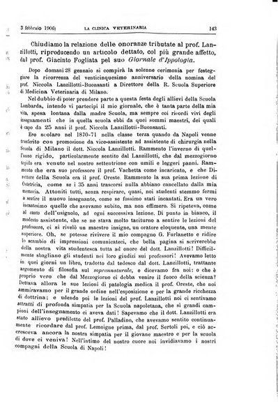 La clinica veterinaria rivista di medicina e chirurgia pratica degli animali domestici