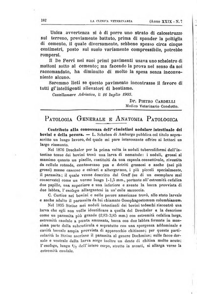 La clinica veterinaria rivista di medicina e chirurgia pratica degli animali domestici