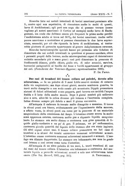 La clinica veterinaria rivista di medicina e chirurgia pratica degli animali domestici