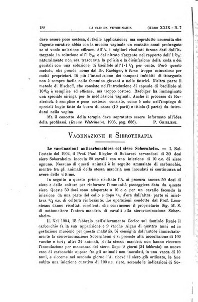 La clinica veterinaria rivista di medicina e chirurgia pratica degli animali domestici