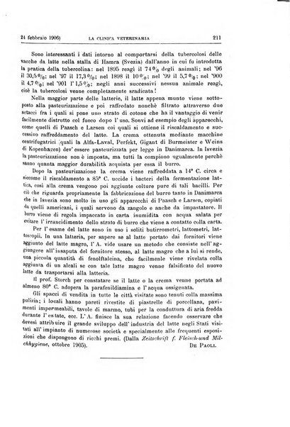 La clinica veterinaria rivista di medicina e chirurgia pratica degli animali domestici