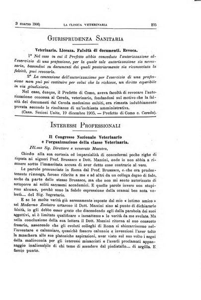 La clinica veterinaria rivista di medicina e chirurgia pratica degli animali domestici