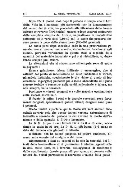 La clinica veterinaria rivista di medicina e chirurgia pratica degli animali domestici