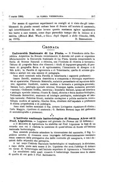 La clinica veterinaria rivista di medicina e chirurgia pratica degli animali domestici