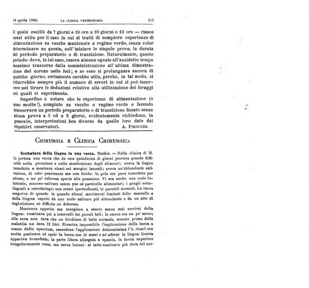 La clinica veterinaria rivista di medicina e chirurgia pratica degli animali domestici