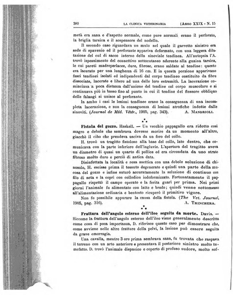 La clinica veterinaria rivista di medicina e chirurgia pratica degli animali domestici