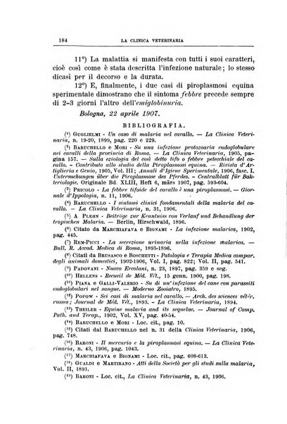 La clinica veterinaria rivista di medicina e chirurgia pratica degli animali domestici