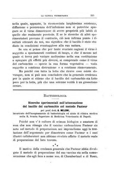 La clinica veterinaria rivista di medicina e chirurgia pratica degli animali domestici