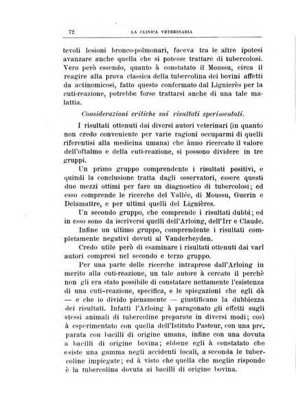 La clinica veterinaria rivista di medicina e chirurgia pratica degli animali domestici