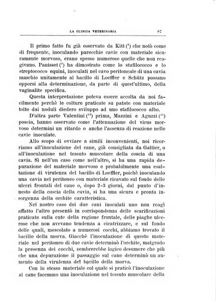 La clinica veterinaria rivista di medicina e chirurgia pratica degli animali domestici