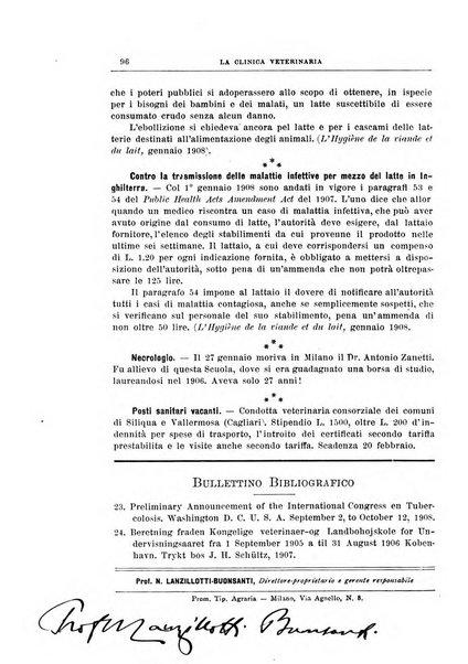 La clinica veterinaria rivista di medicina e chirurgia pratica degli animali domestici