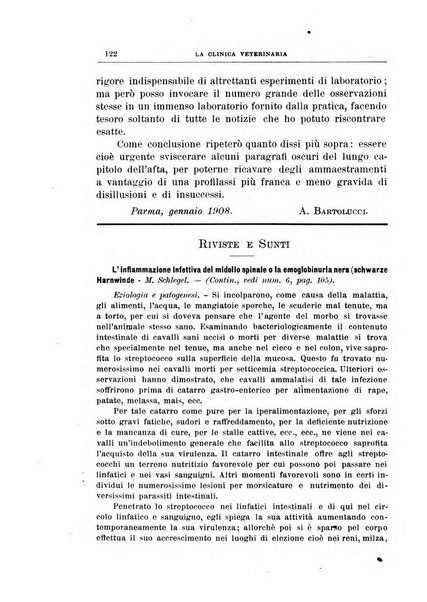 La clinica veterinaria rivista di medicina e chirurgia pratica degli animali domestici