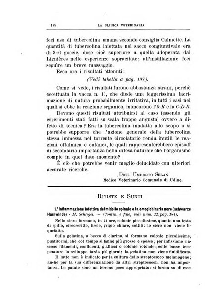 La clinica veterinaria rivista di medicina e chirurgia pratica degli animali domestici