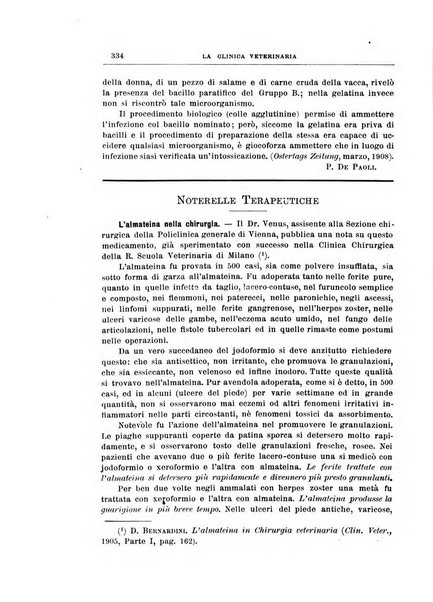 La clinica veterinaria rivista di medicina e chirurgia pratica degli animali domestici