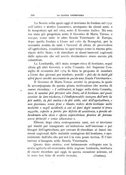 La clinica veterinaria rivista di medicina e chirurgia pratica degli animali domestici