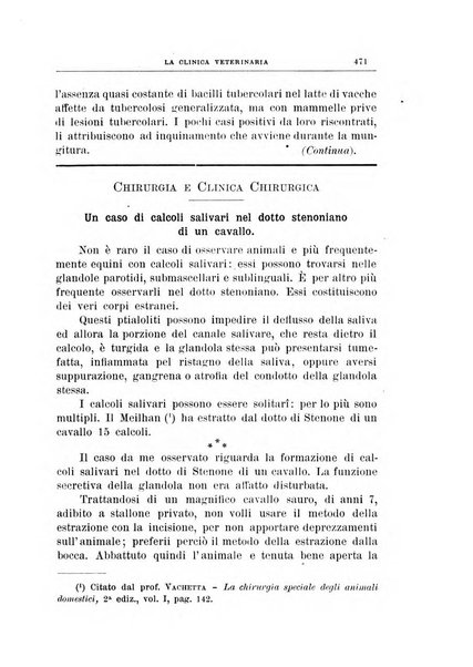 La clinica veterinaria rivista di medicina e chirurgia pratica degli animali domestici