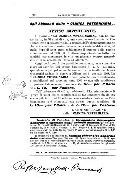 La clinica veterinaria rivista di medicina e chirurgia pratica degli animali domestici