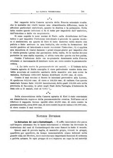 La clinica veterinaria rivista di medicina e chirurgia pratica degli animali domestici