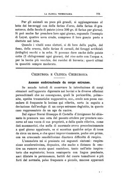 La clinica veterinaria rivista di medicina e chirurgia pratica degli animali domestici