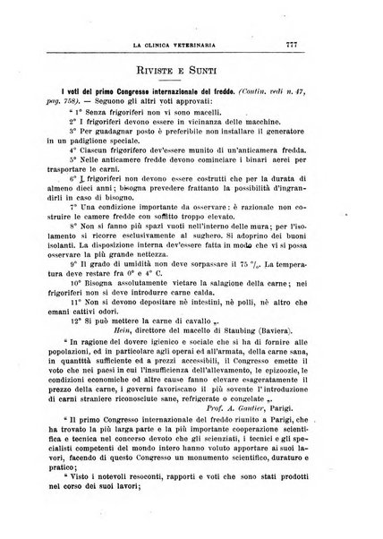 La clinica veterinaria rivista di medicina e chirurgia pratica degli animali domestici