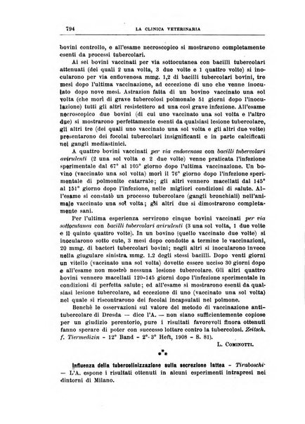 La clinica veterinaria rivista di medicina e chirurgia pratica degli animali domestici