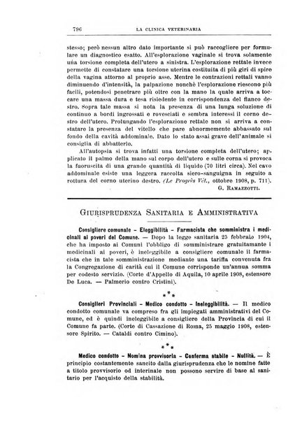 La clinica veterinaria rivista di medicina e chirurgia pratica degli animali domestici