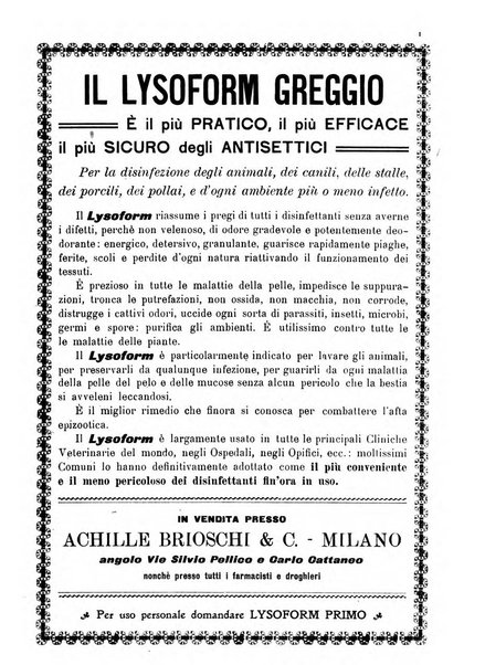 La clinica veterinaria rivista di medicina e chirurgia pratica degli animali domestici