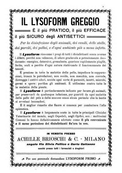 La clinica veterinaria rivista di medicina e chirurgia pratica degli animali domestici