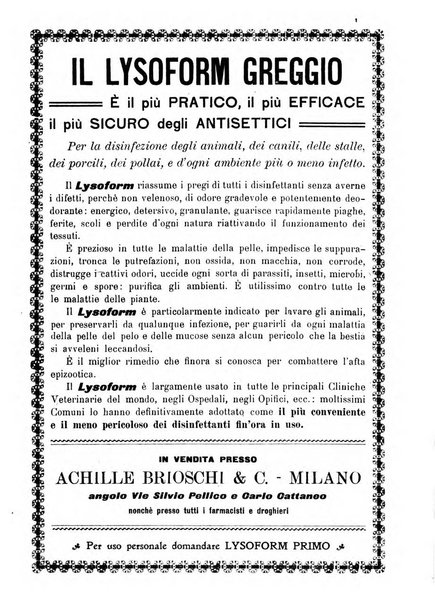 La clinica veterinaria rivista di medicina e chirurgia pratica degli animali domestici